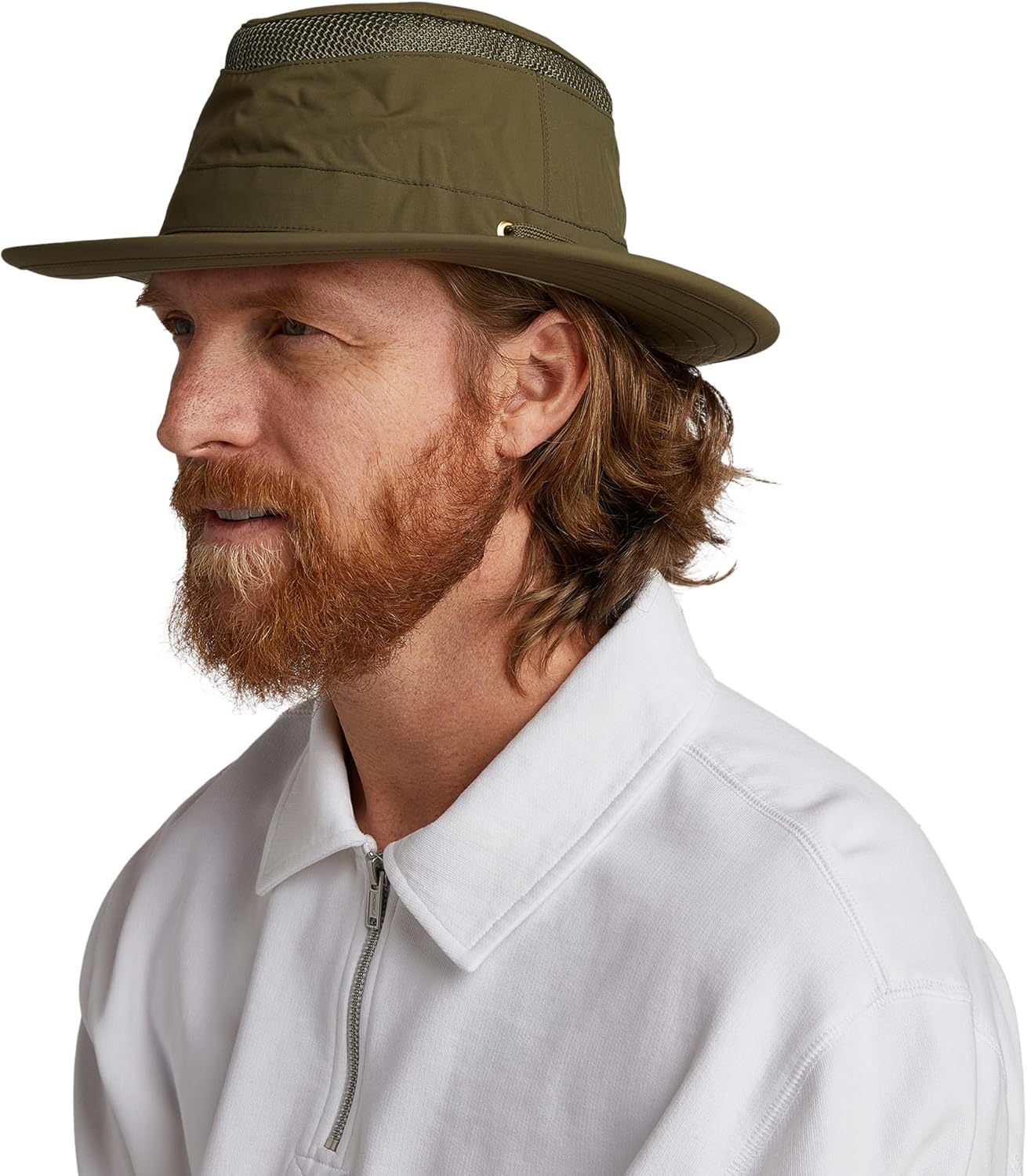 ultralight sun hat in neutral tone with water-resistant nylon and UPF 50+ protection — view 3