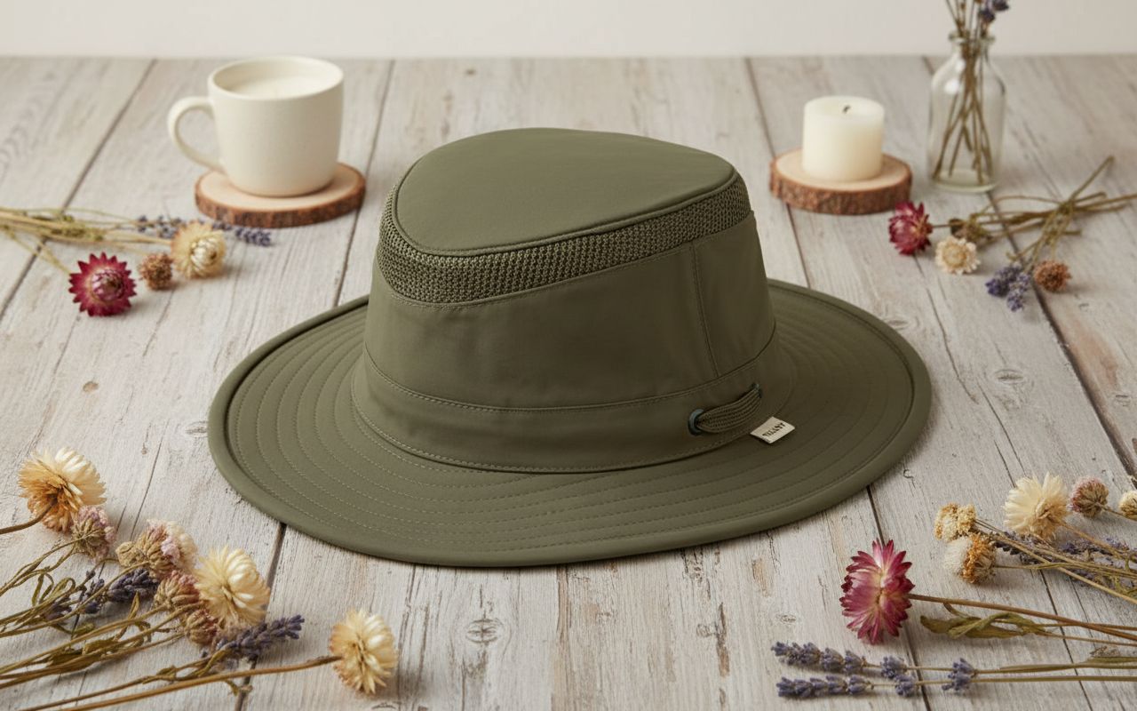 ultralight sun hat in neutral tone with water-resistant nylon and UPF 50+ protection — view 5