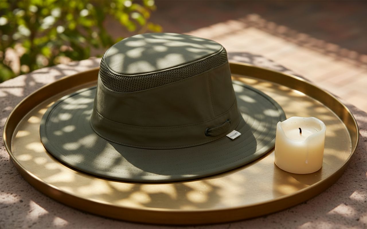 ultralight sun hat in neutral tone with water-resistant nylon and UPF 50+ protection — view 7
