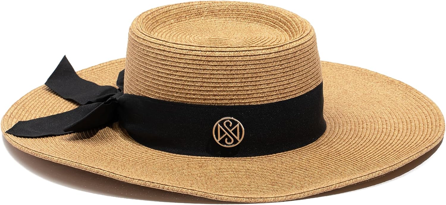 wide brim sun hat in beige with UPF 50 protection, adjustable fit — view 3