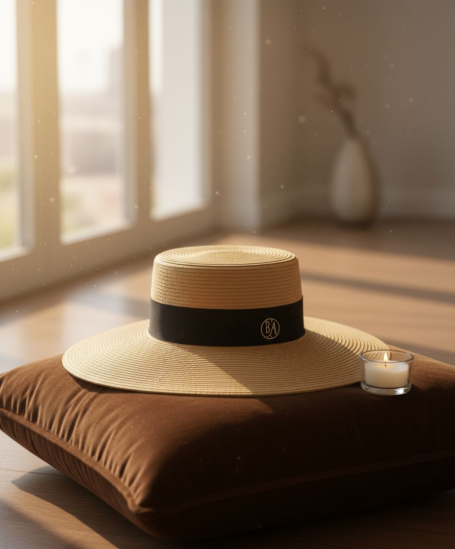 wide brim sun hat in beige with UPF 50 protection, adjustable fit — view 7