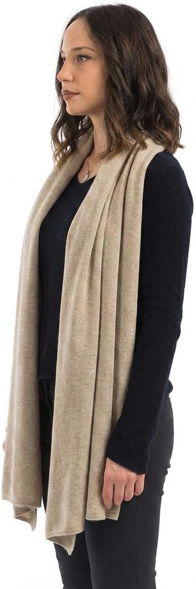 cashmere blend stole wrap in warm neutral — Italian wedding shawl — view 4