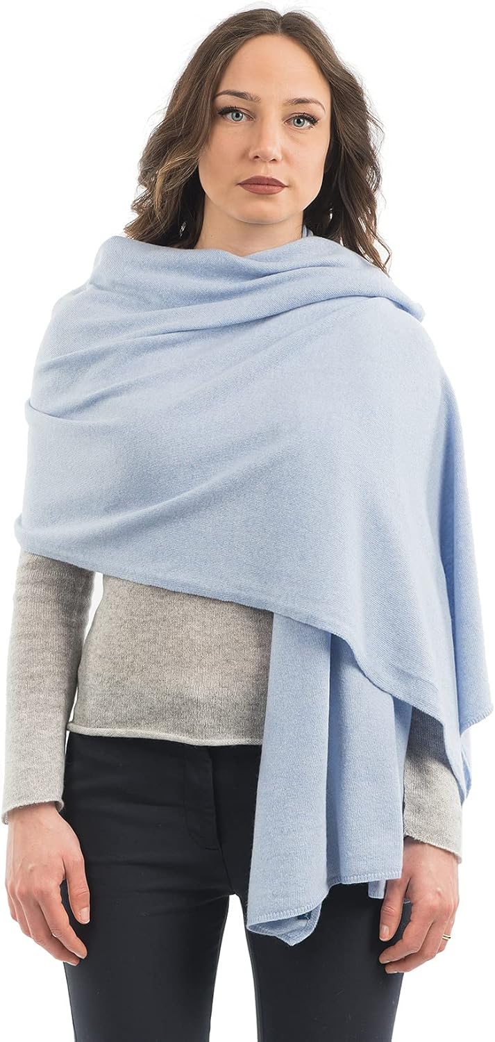cashmere blend stole wrap in warm neutral — Italian wedding shawl — view 3