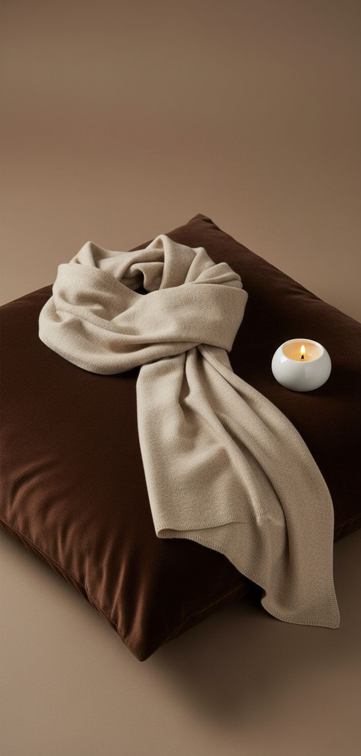 cashmere blend stole wrap in warm neutral — Italian wedding shawl — view 5