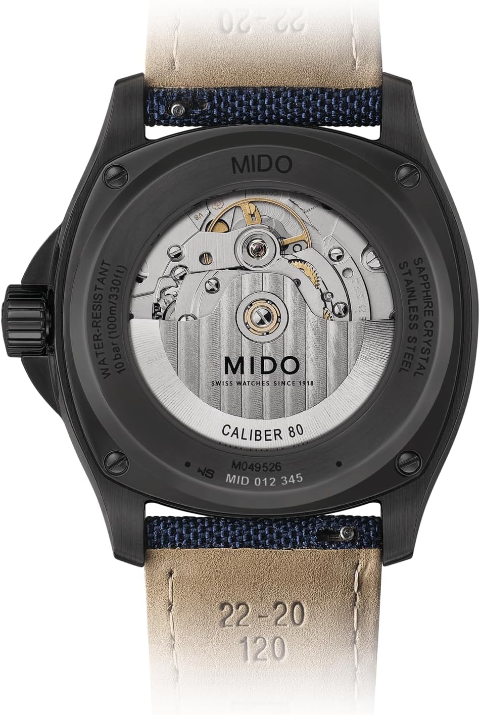 Swiss automatic watch in silver stainless steel with transparent caseback, classic men's timepiece — view 3
