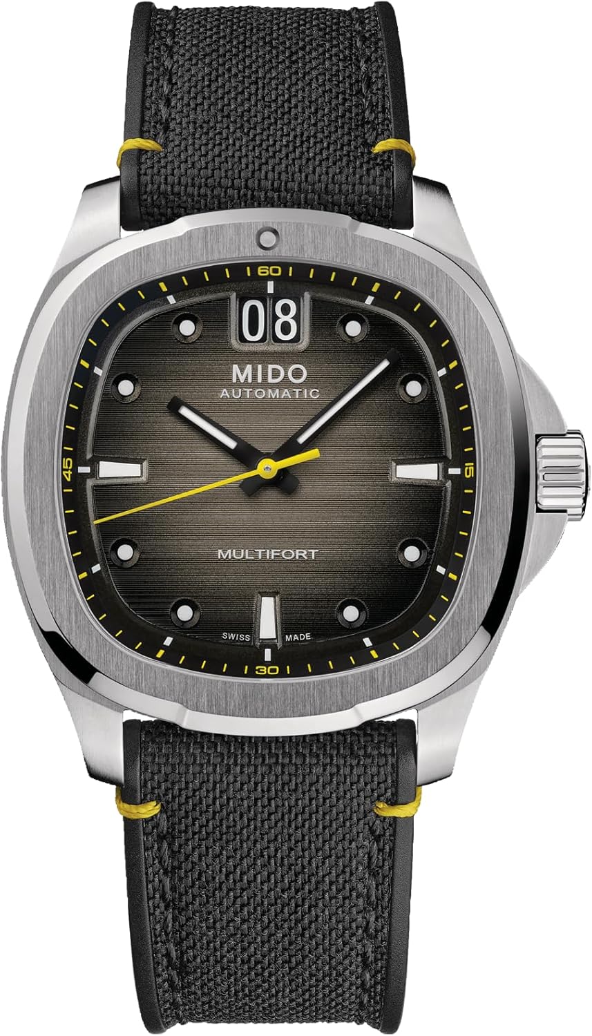Swiss automatic watch in silver stainless steel with transparent caseback, classic men's timepiece — view 4