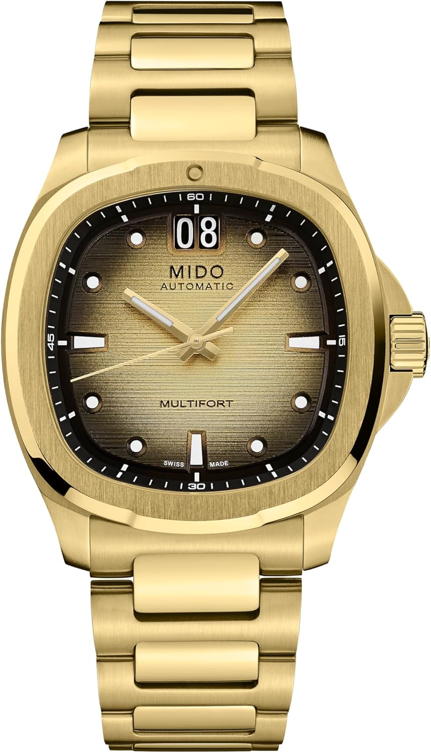 Swiss automatic watch in silver stainless steel with transparent caseback, classic men's timepiece — view 2