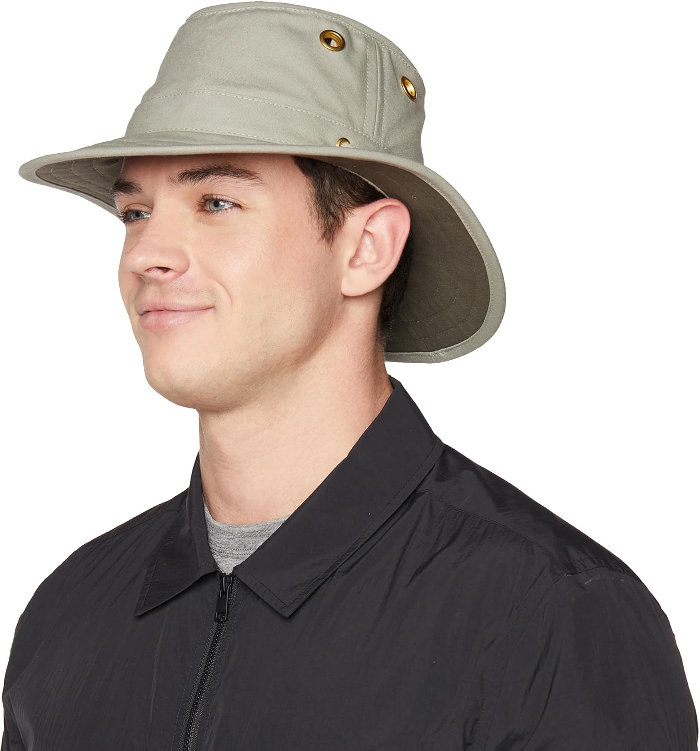 cotton canvas sun hat in warm neutral — classic adventure style — view 3