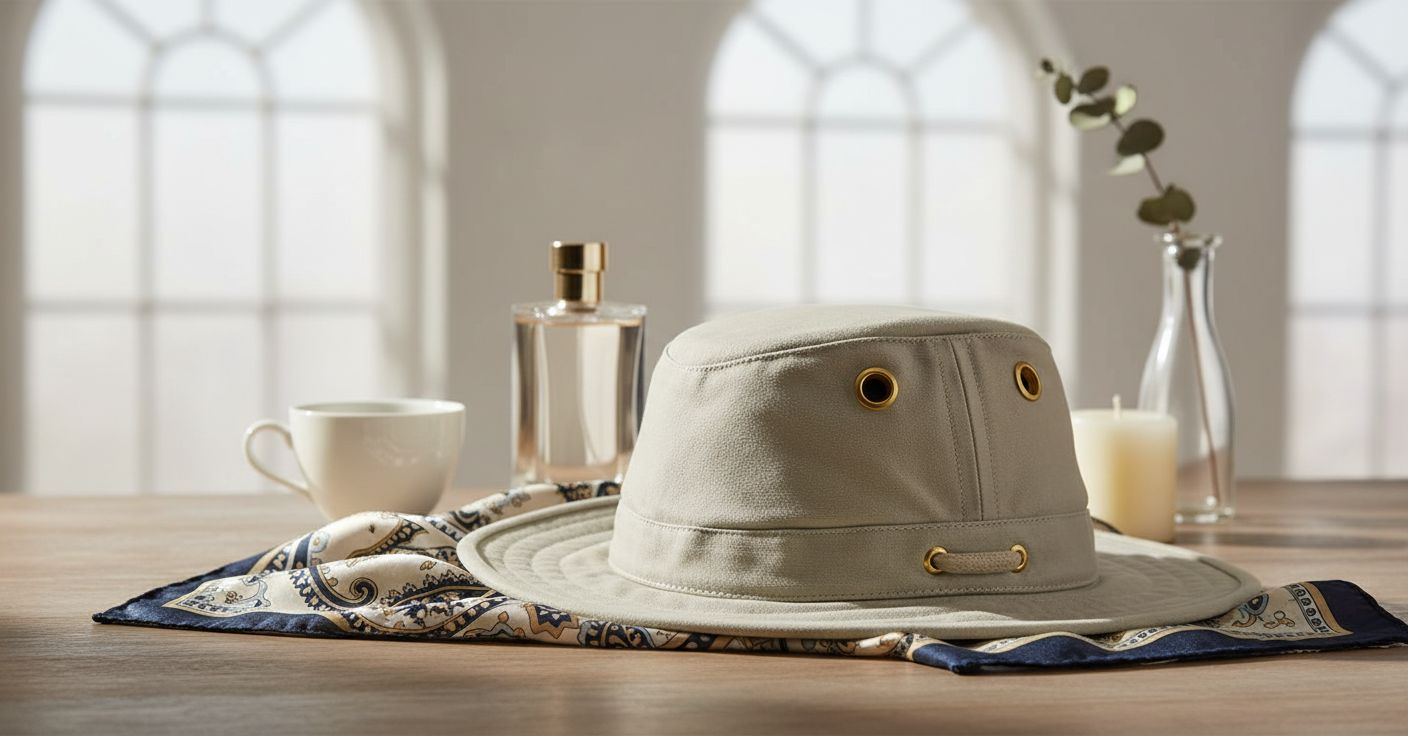 cotton canvas sun hat in warm neutral — classic adventure style — view 3