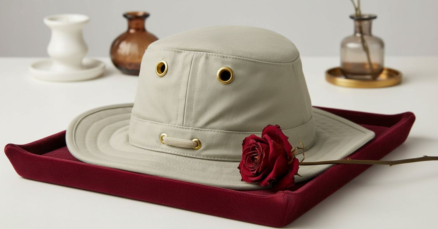 cotton canvas sun hat in warm neutral — classic adventure style — view 4