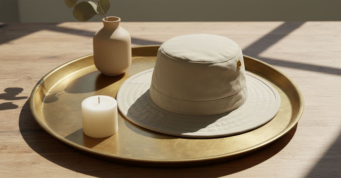 cotton canvas sun hat in warm neutral — classic adventure style — view 5