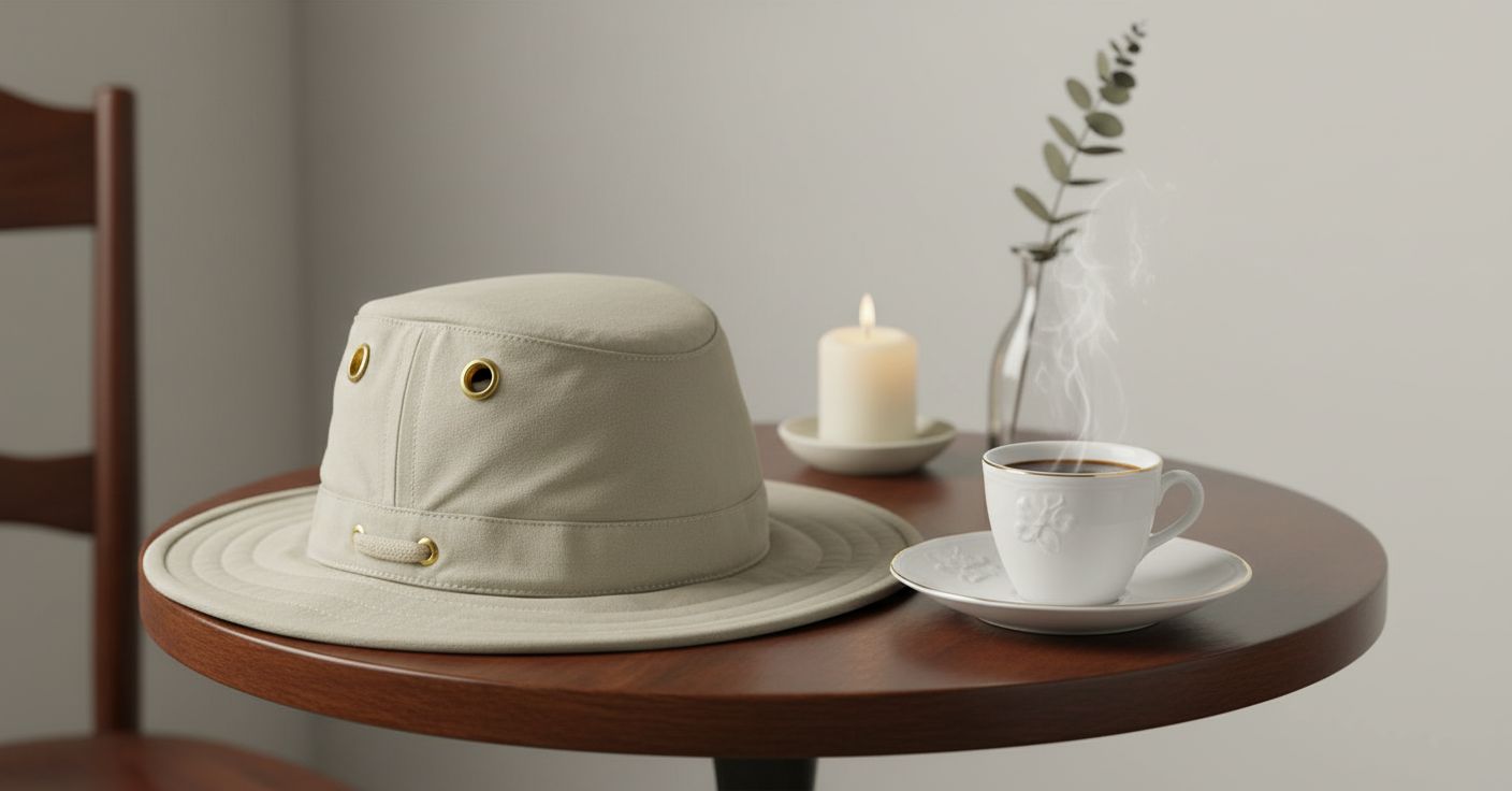 cotton canvas sun hat in warm neutral — classic adventure style — view 6