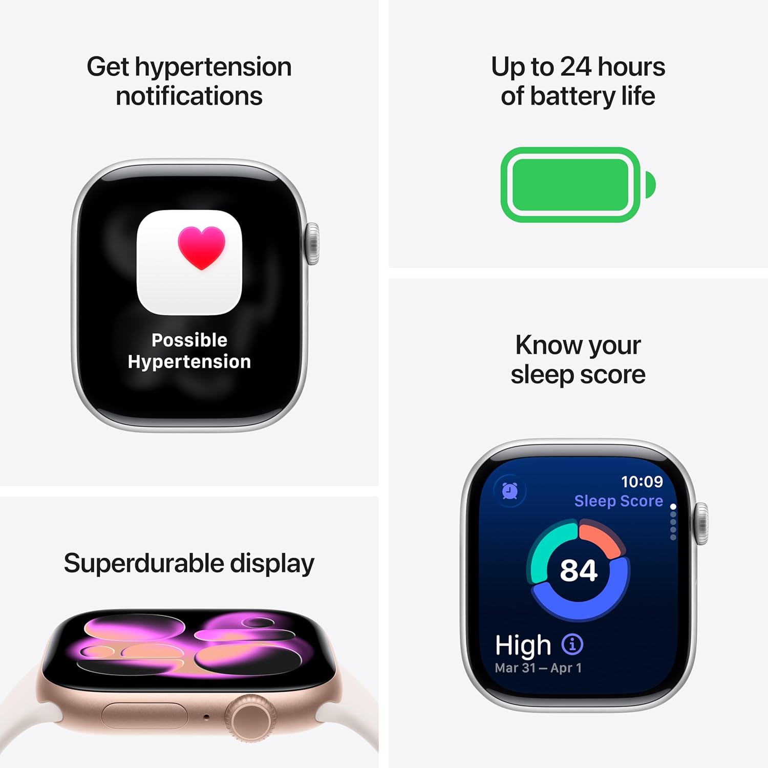 Black aluminum smartwatch with sport band — fitness tracking and health monitoring — view 2