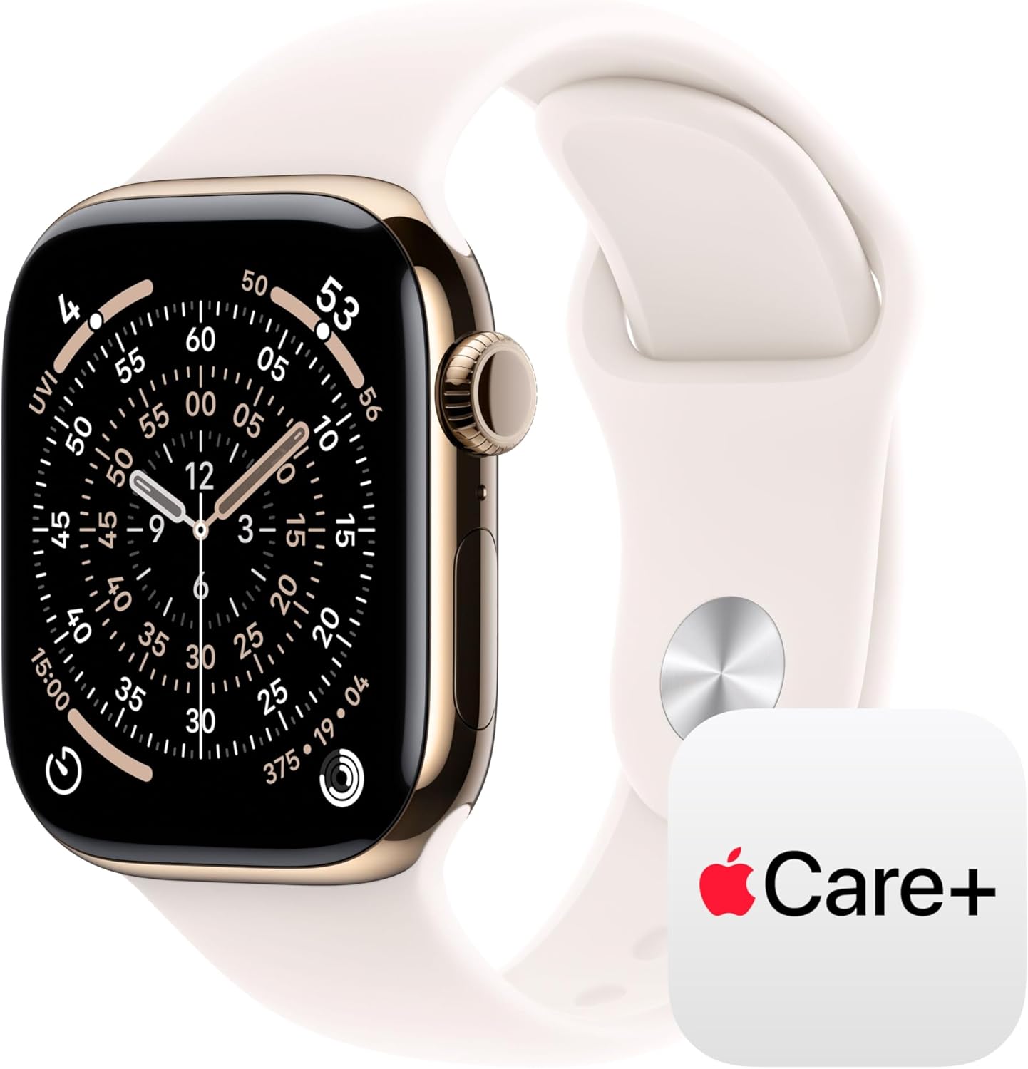 Black aluminum smartwatch with sport band — fitness tracking and health monitoring — side