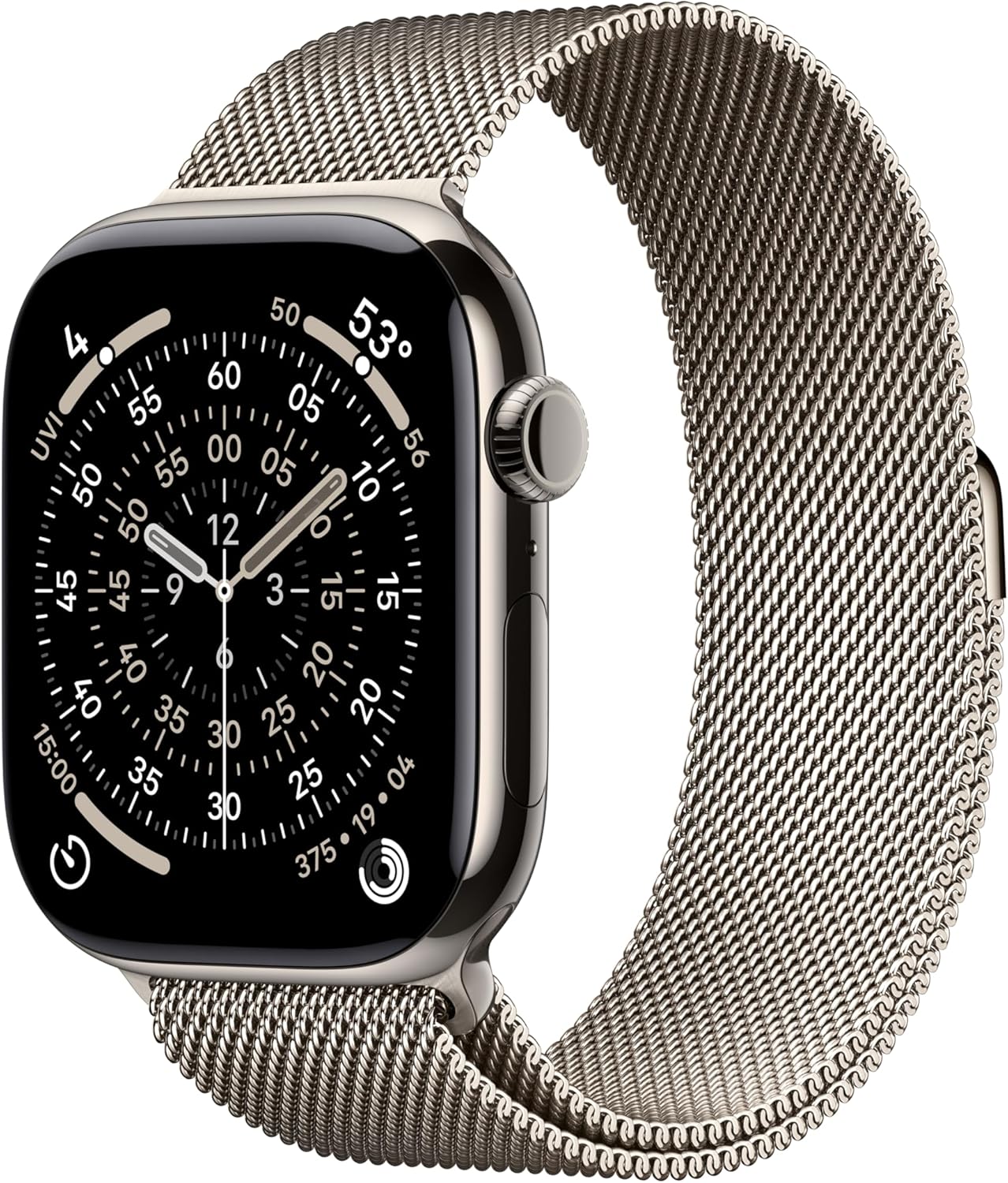Black aluminum smartwatch with sport band — fitness tracking and health monitoring — back
