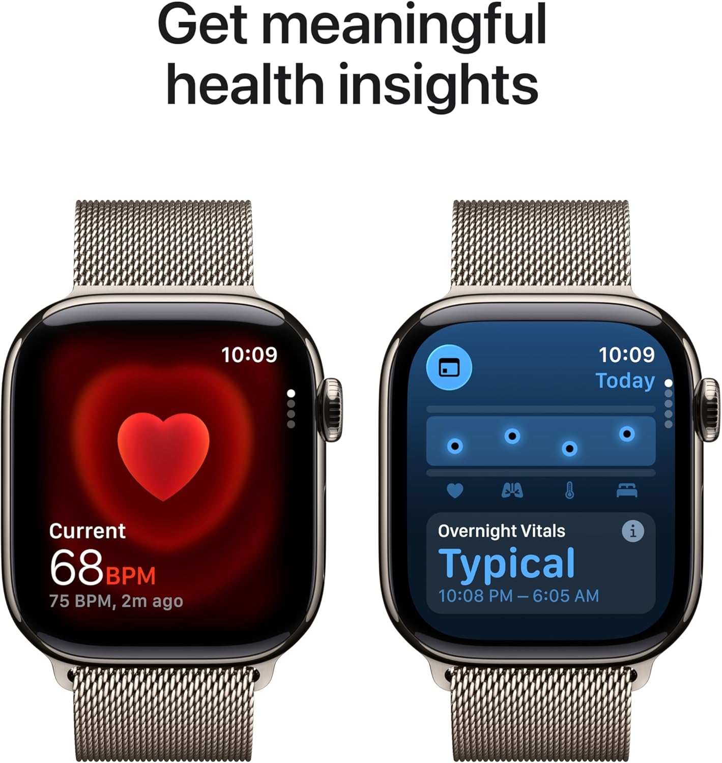 Titanium smartwatch with silver milanese loop band — fitness tracking — view 4