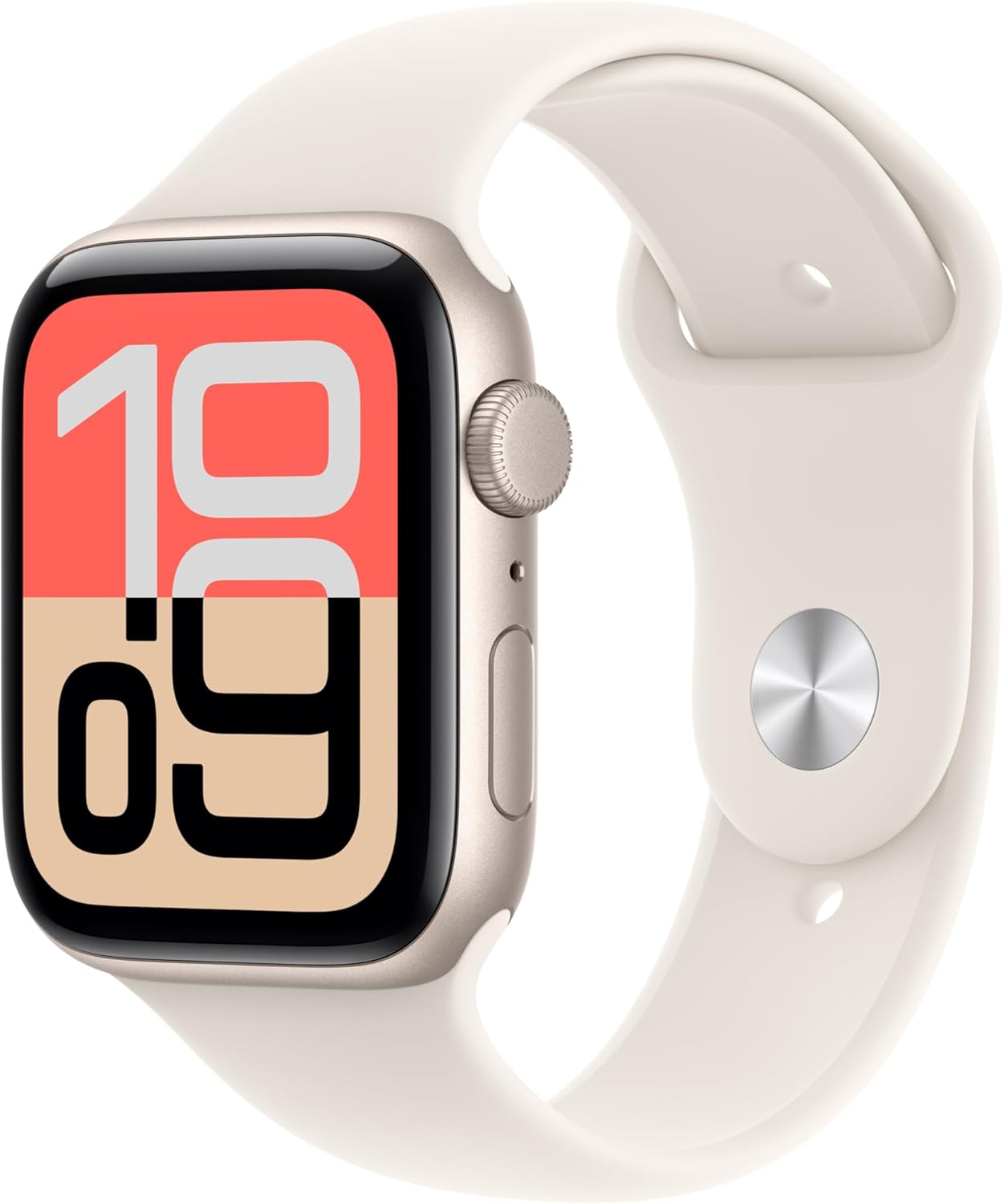 Starlight aluminum smartwatch with sport band — minimalist fitness tracker — view 1
