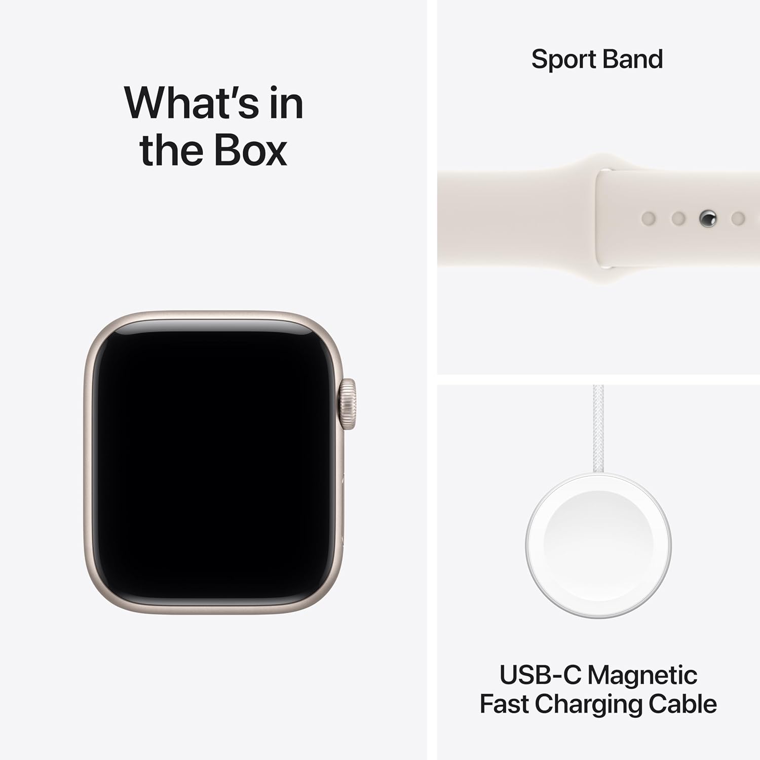 Starlight aluminum smartwatch with sport band — minimalist fitness tracker — view 3