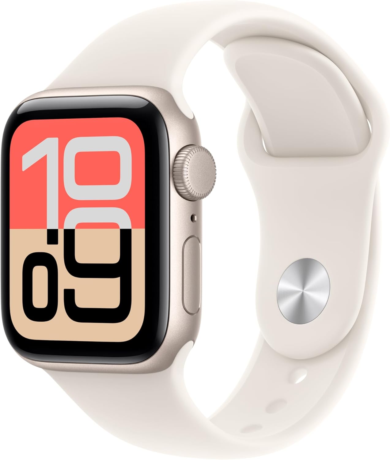 Starlight aluminum smartwatch with sport band — minimalist fitness tracker — view 4