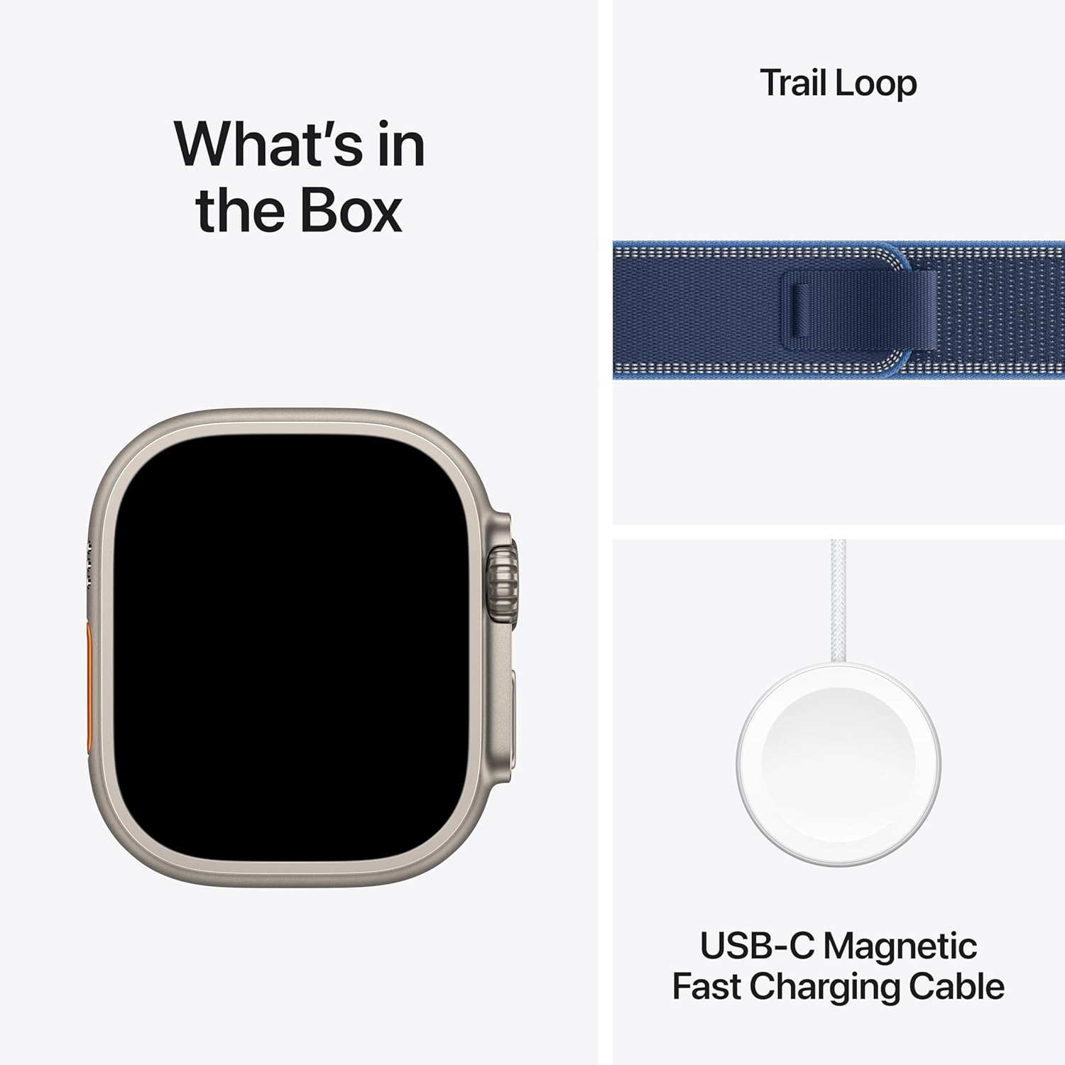 Blue titanium smartwatch with trail loop band — rugged multisport design — view 3