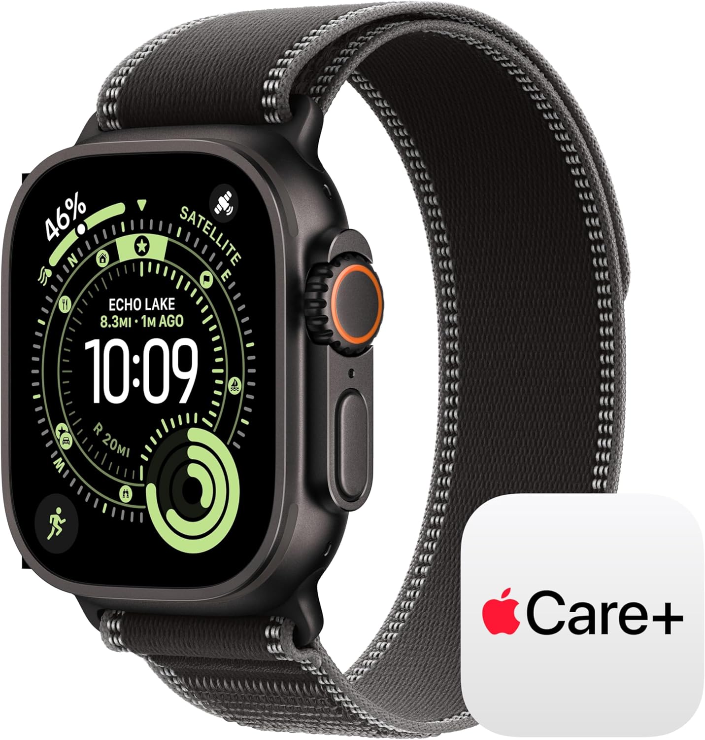 Blue titanium smartwatch with trail loop band — rugged multisport design — view 5