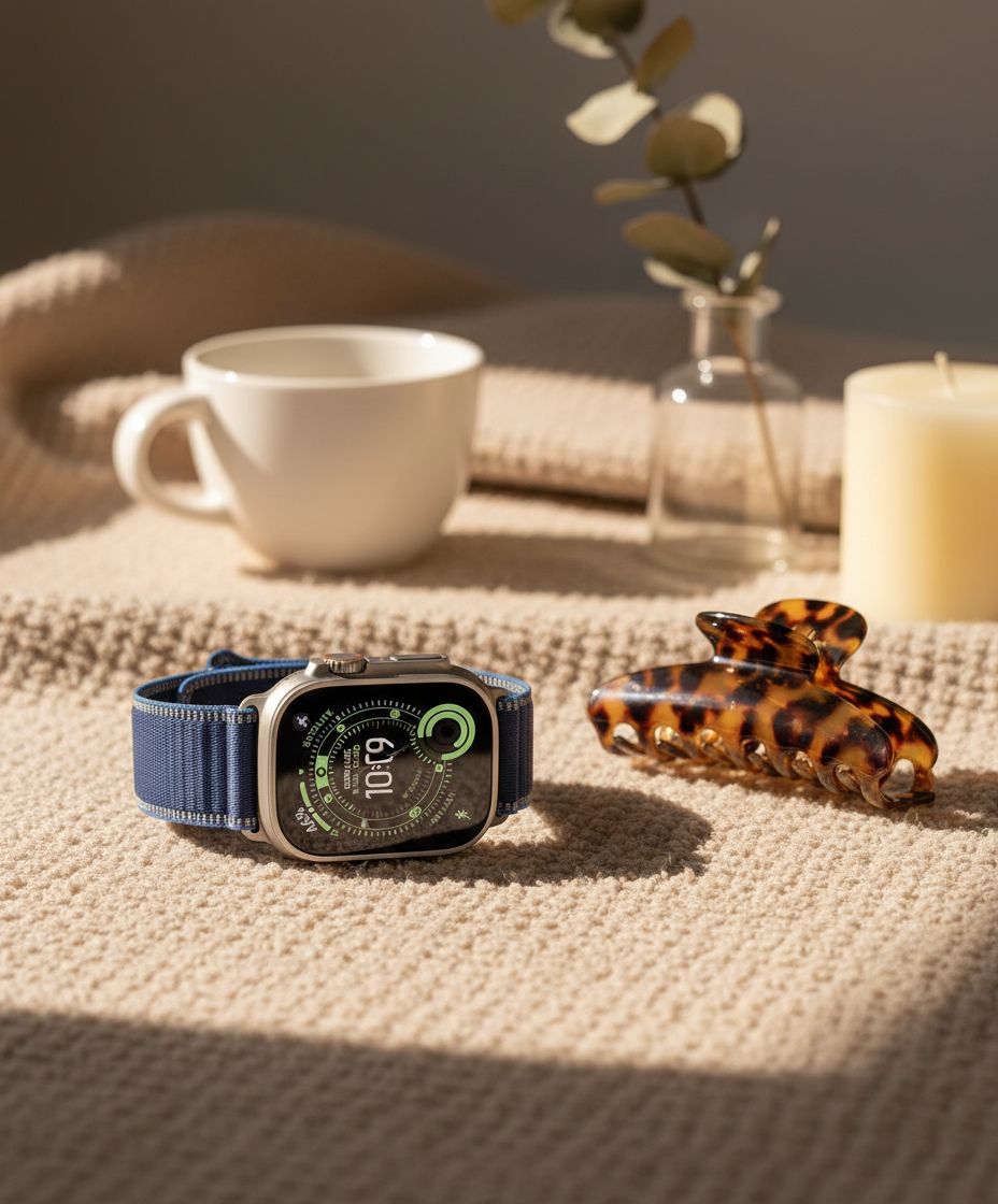 Blue titanium smartwatch with trail loop band — rugged multisport design — view 7