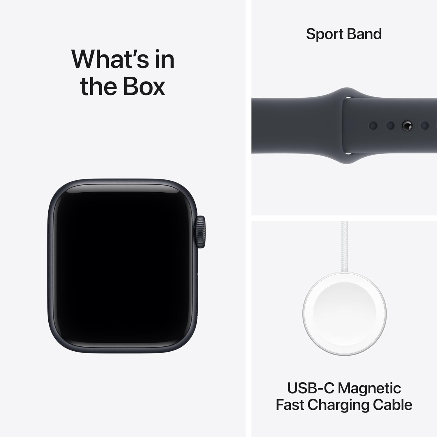 Midnight aluminum smartwatch with sport band — fitness and sleep tracking — view 3