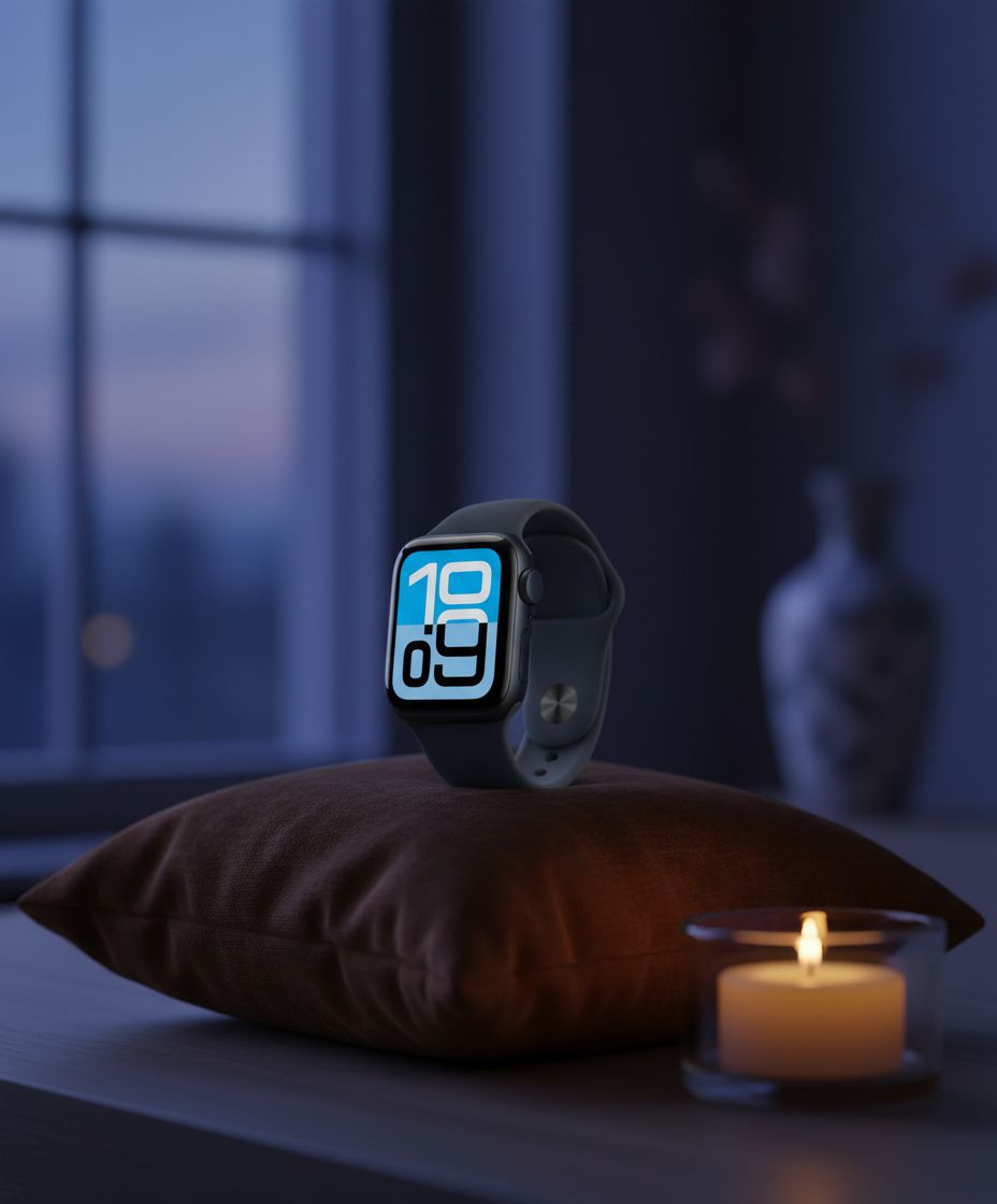 Midnight aluminum smartwatch with sport band — fitness and sleep tracking — view 3