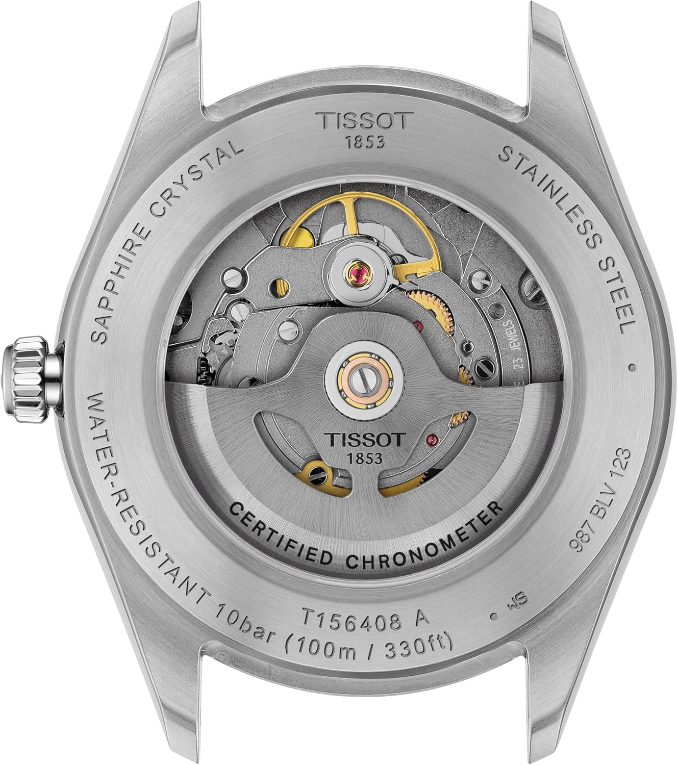 Swiss automatic watch in silver tones with stainless steel case, COSC certified — view 2