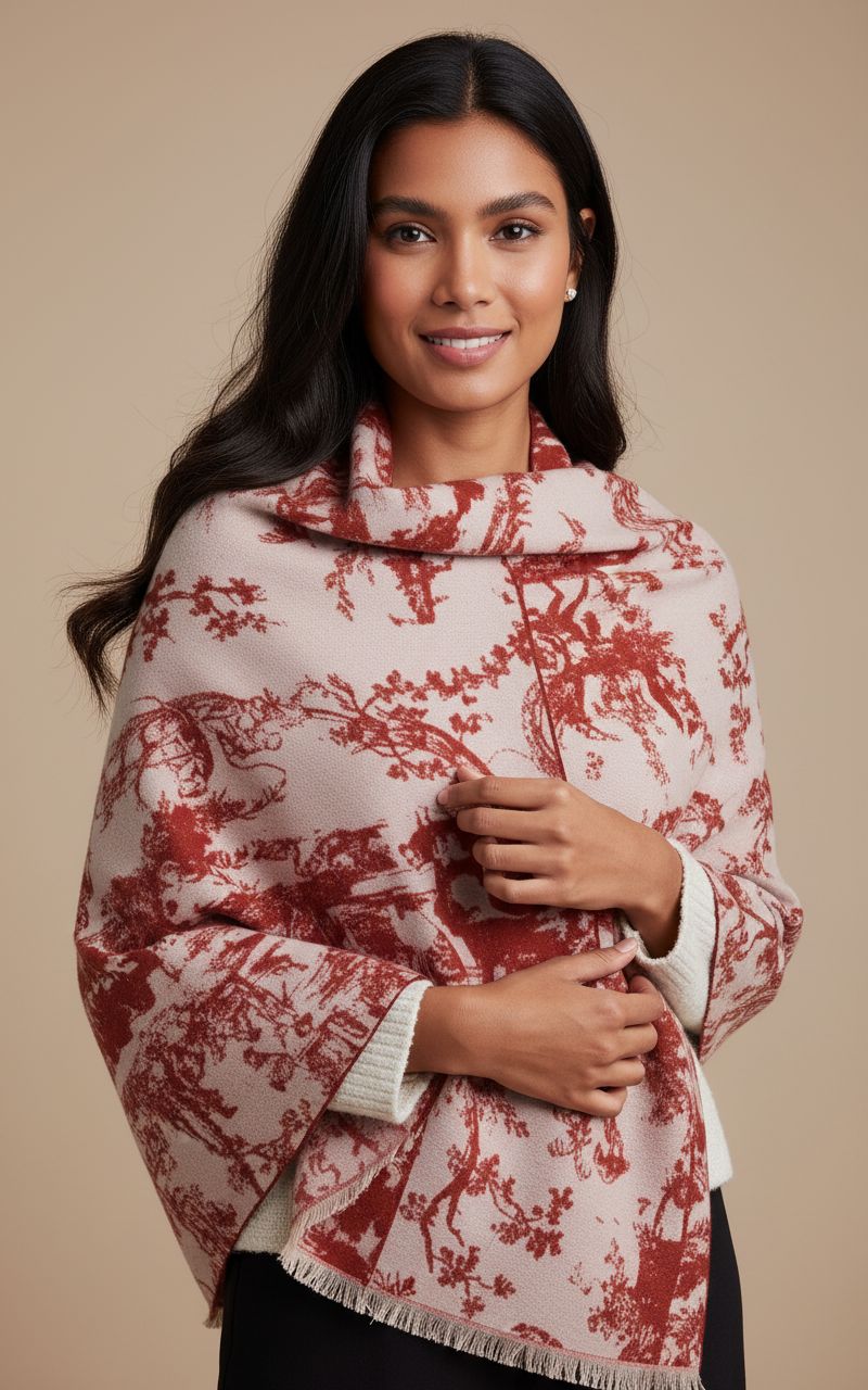Acrylic blend wrap scarf in multi color — soft winter layering piece — view 6
