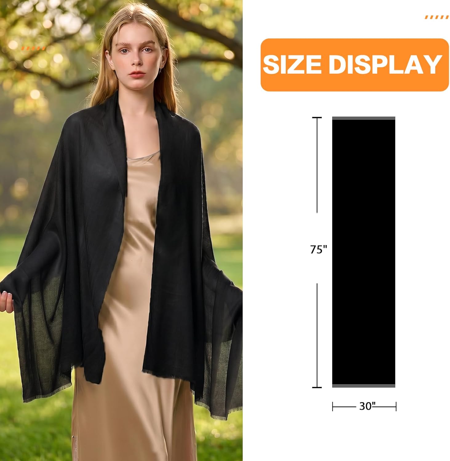cashmere wrap shawl in multi color, featherlight luxury travel wrap — view 4