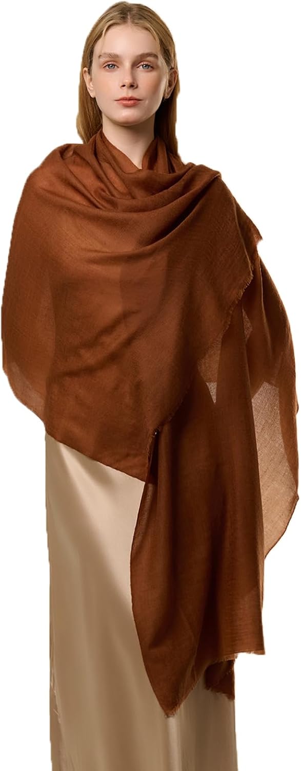 cashmere wrap shawl in multi color, featherlight luxury travel wrap — view 4