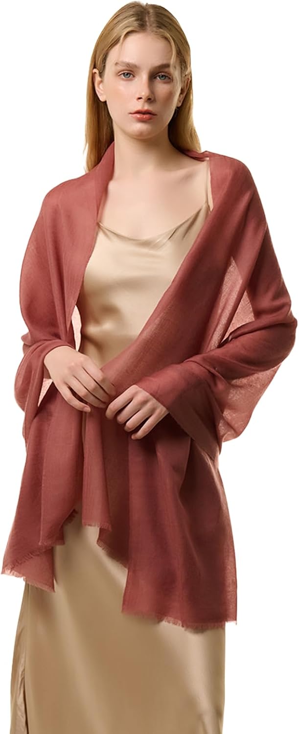 cashmere wrap shawl in multi color, featherlight luxury travel wrap — view 5