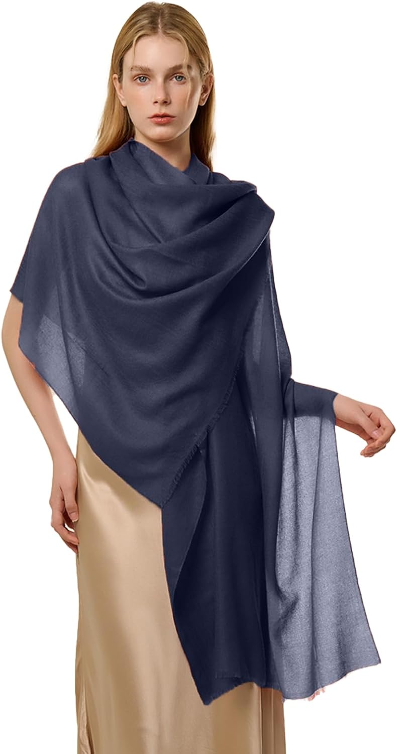 cashmere wrap shawl in multi color, featherlight luxury travel wrap — detail