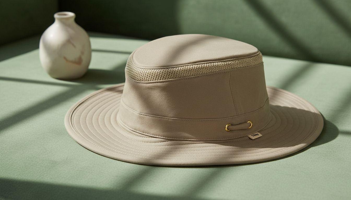 cotton canvas sun hat in warm neutral tone with wide brim and UPF protection — view 2