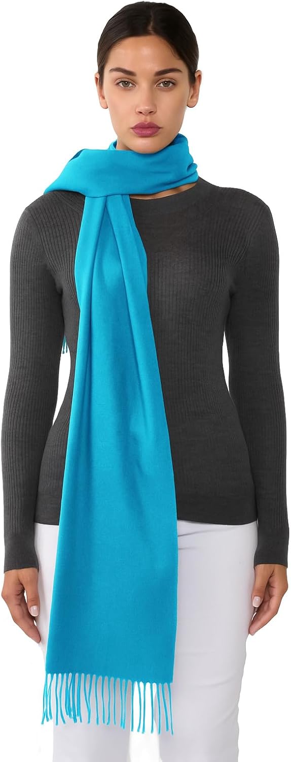 JENNIE LIU Women's 100% Pure Cashmere Scarf 75x12 Cashmere Scarves for Women