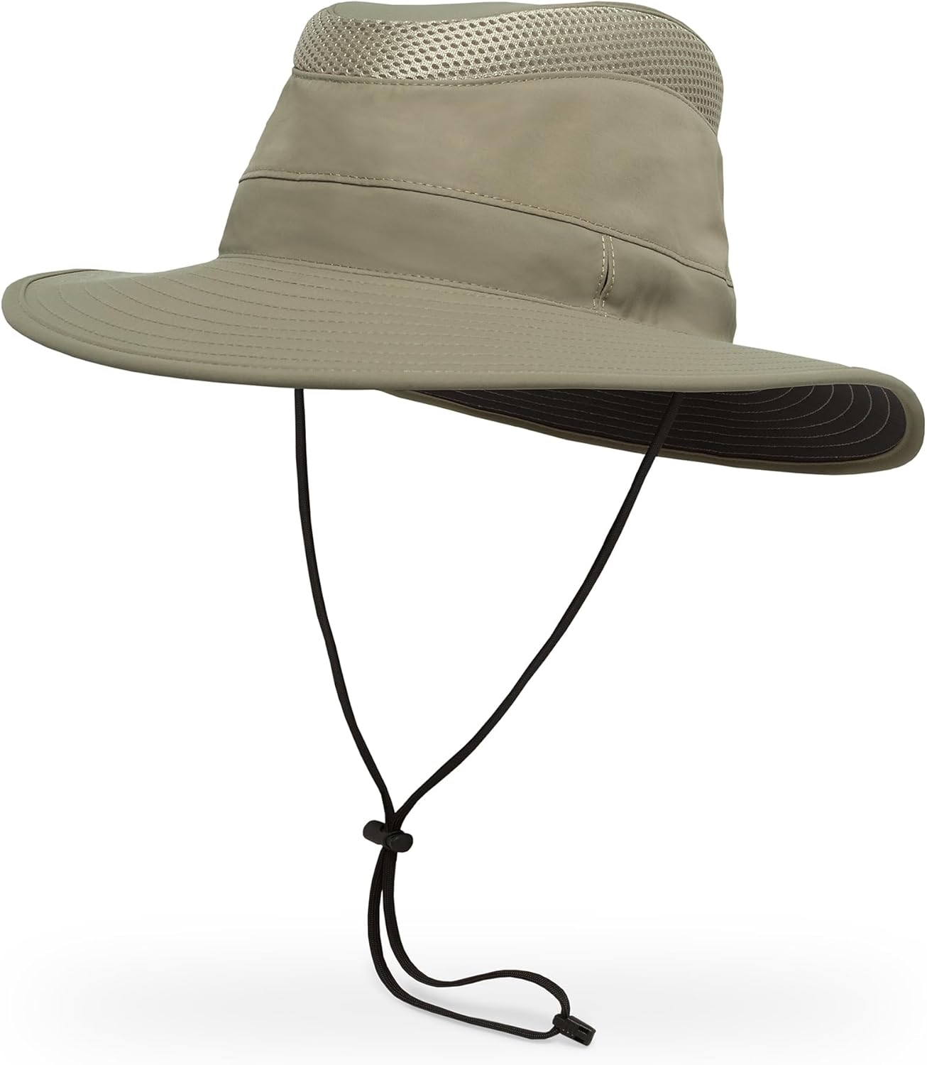 Nylon sun hat in neutral tone with wide brim for sun protection — view 1