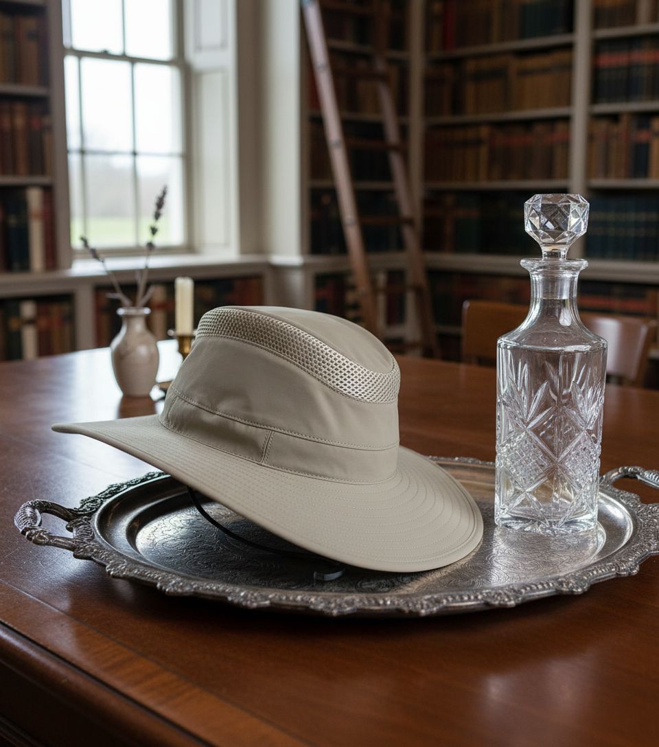 Nylon sun hat in neutral tone with wide brim for sun protection — view 2