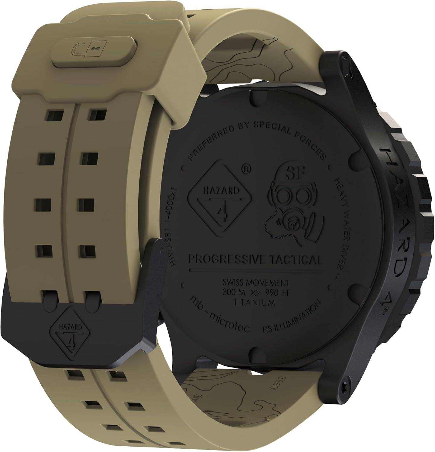 Titanium diver watch in silver — bold tritium dial, water-resistant — view 5