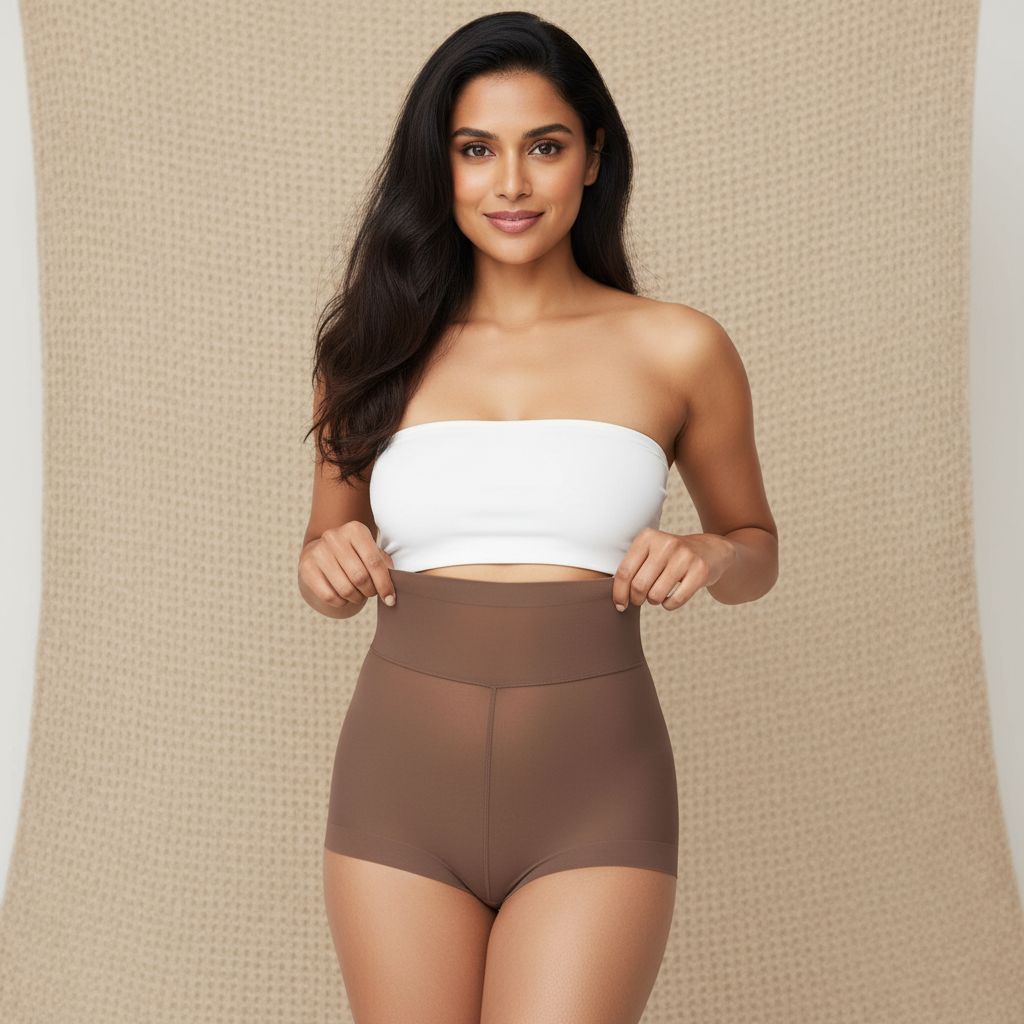 Hanes women's control top pantyhose in neutral tone with reinforced toe — view 2