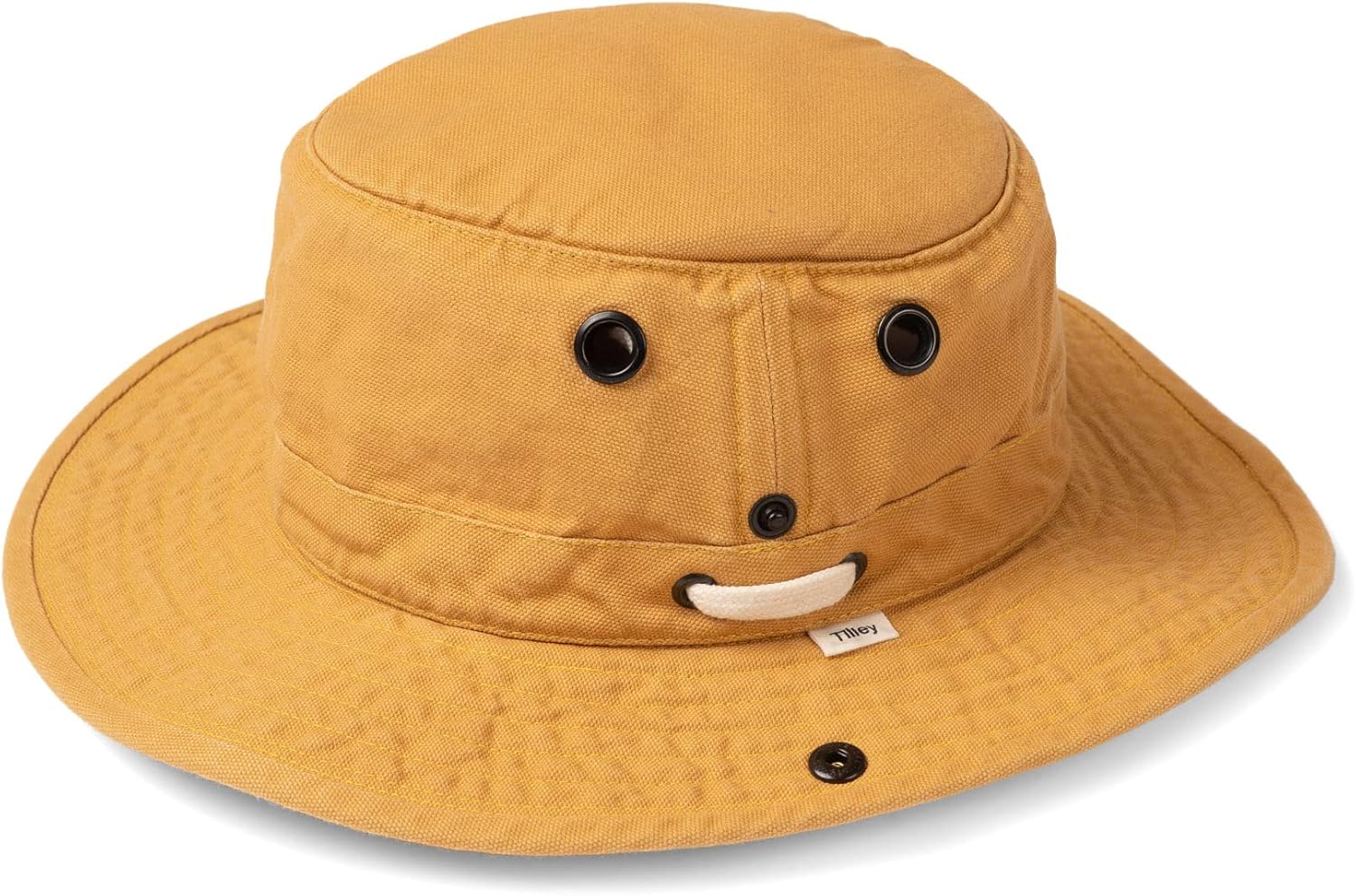 Cotton canvas sun hat in warm neutral — classic travel style — back