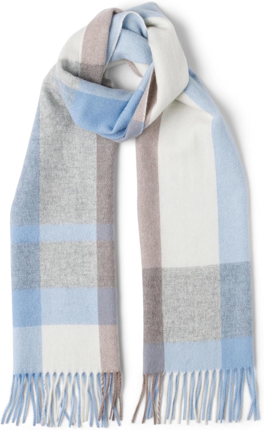 cashmere winter scarf in multi-color with classic weave, everyday warmth — view 2