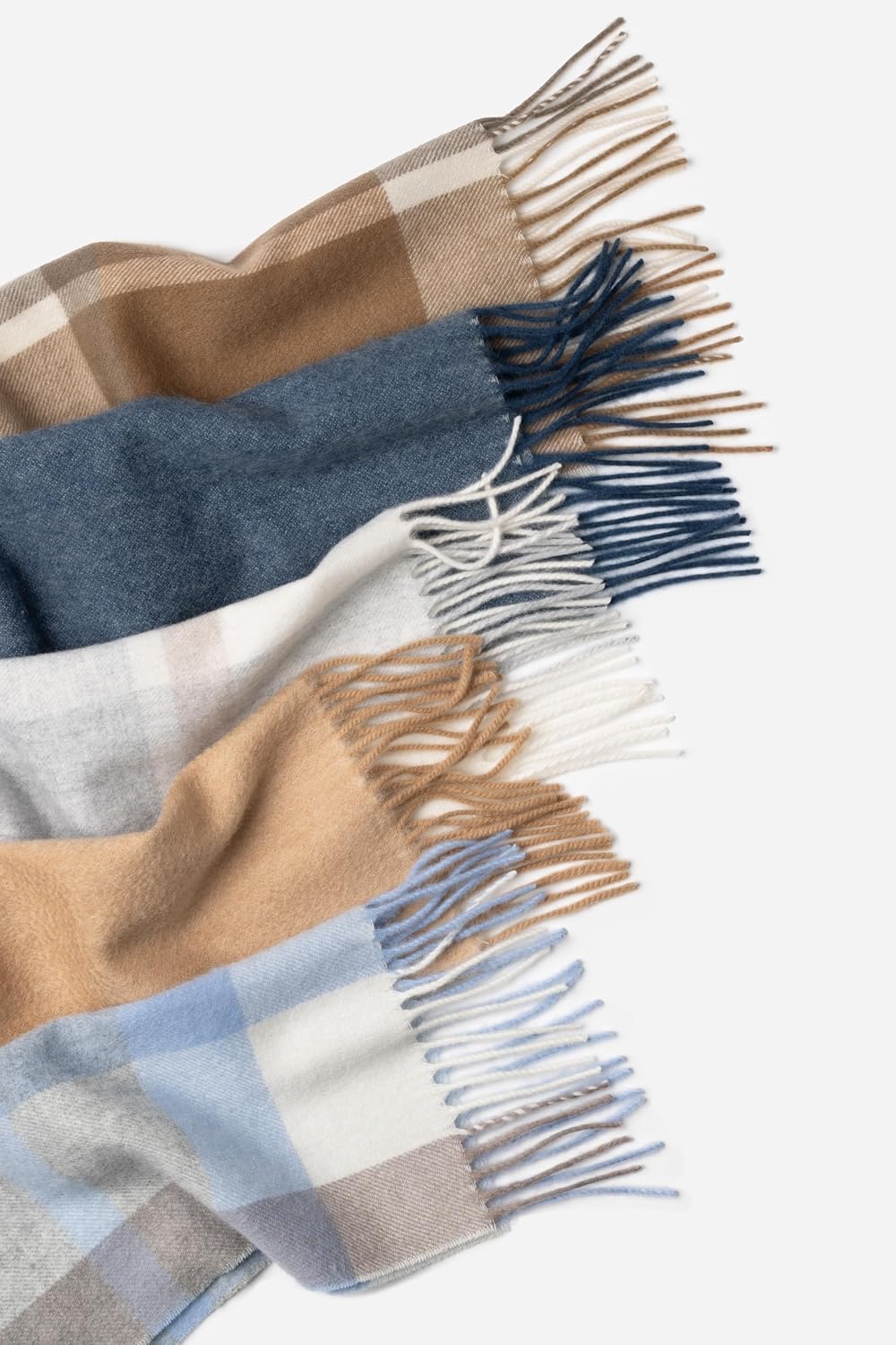 cashmere winter scarf in multi-color with classic weave, everyday warmth — view 2