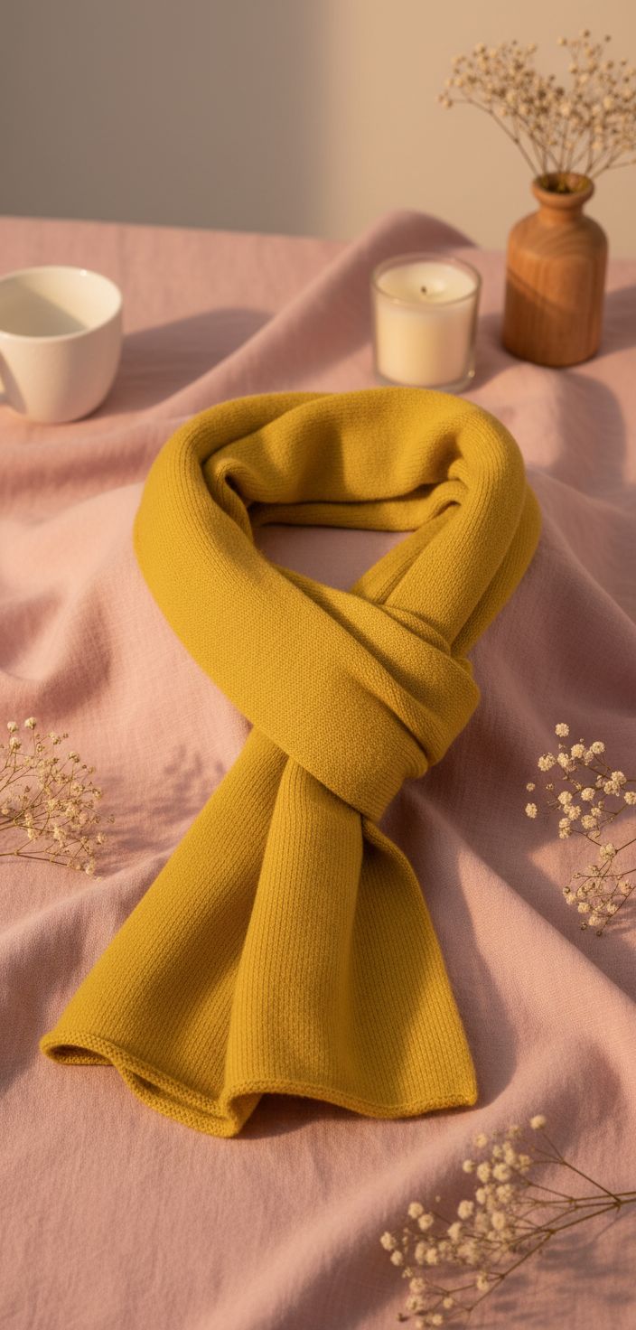 100% cashmere wrap scarf in neutral tone — hand-made Scottish craftsmanship — view 4