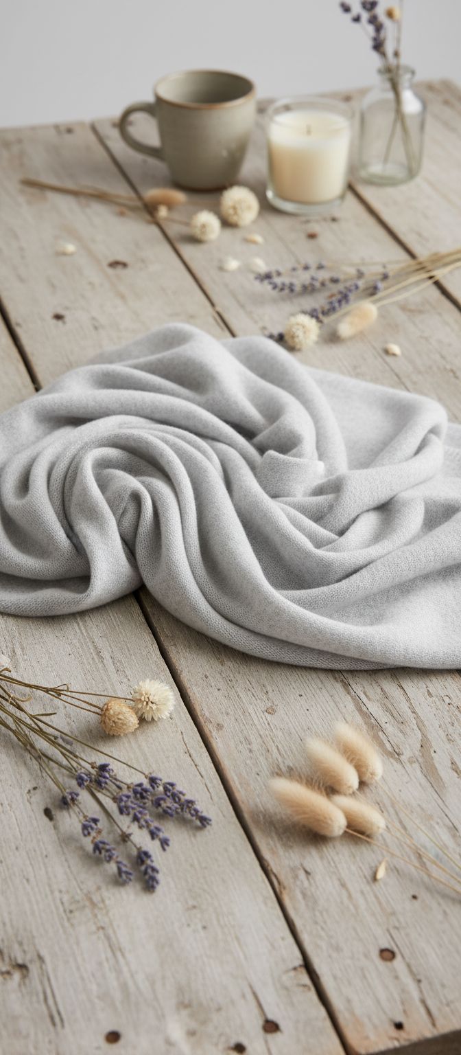 Gray cashmere travel wrap shawl, lightweight and versatile for winter — view 3