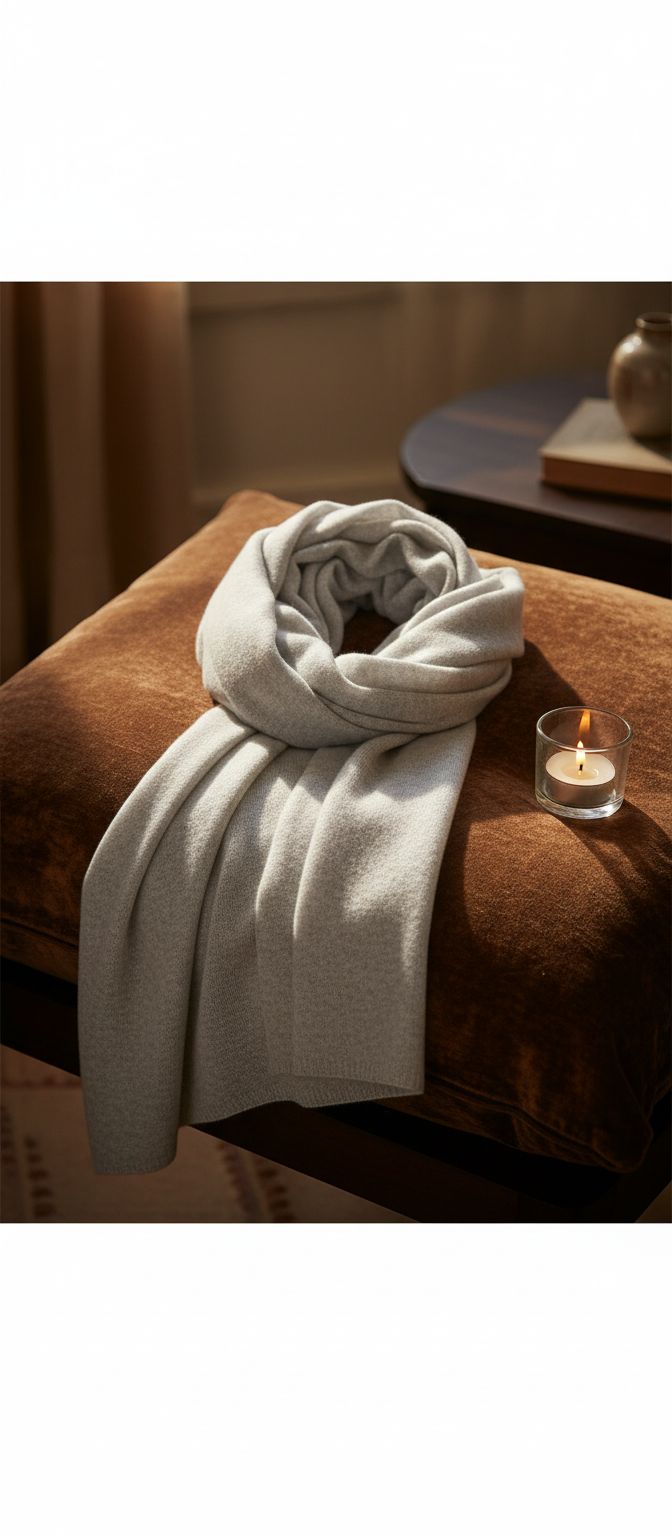 Gray cashmere travel wrap shawl, lightweight and versatile for winter — view 5