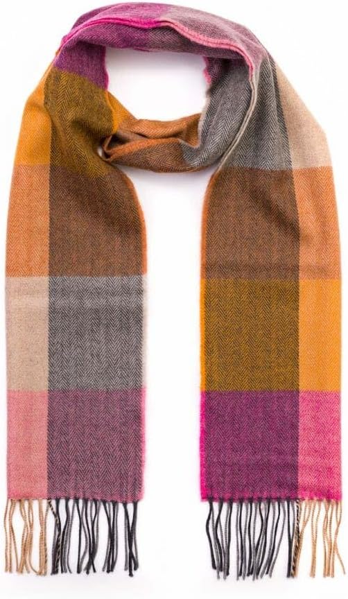 soft brushed merino wool scarf in multi color — handmade Irish luxury — view 2