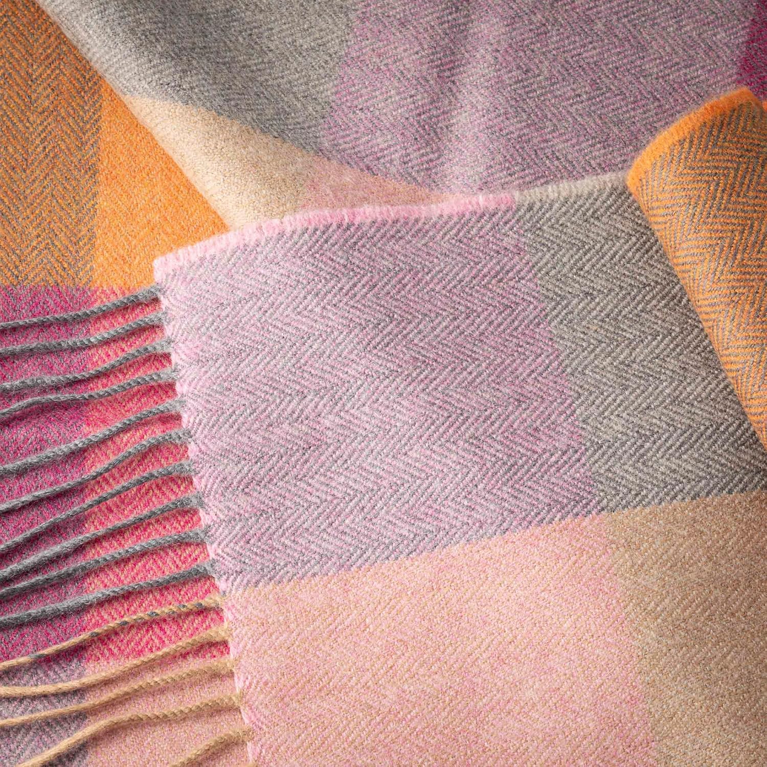 soft brushed merino wool scarf in multi color — handmade Irish luxury — side
