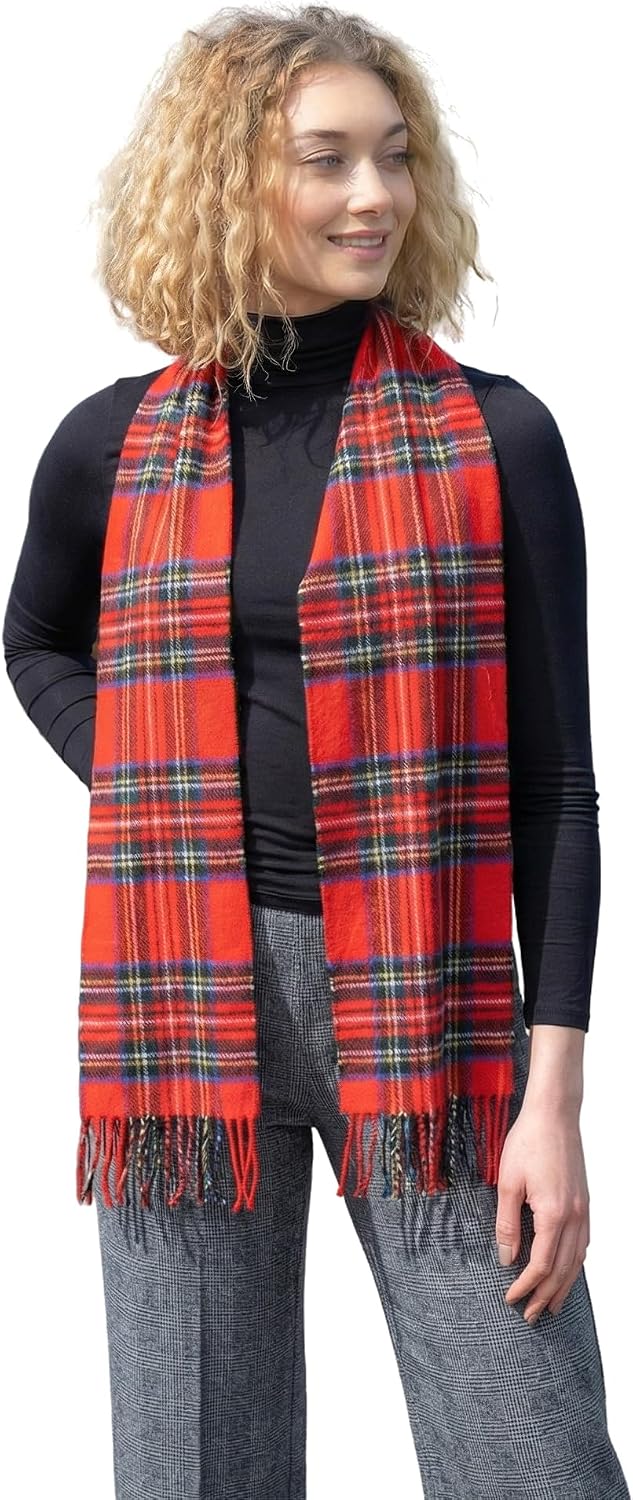 soft brushed merino wool scarf in multi color — handmade Irish luxury — detail