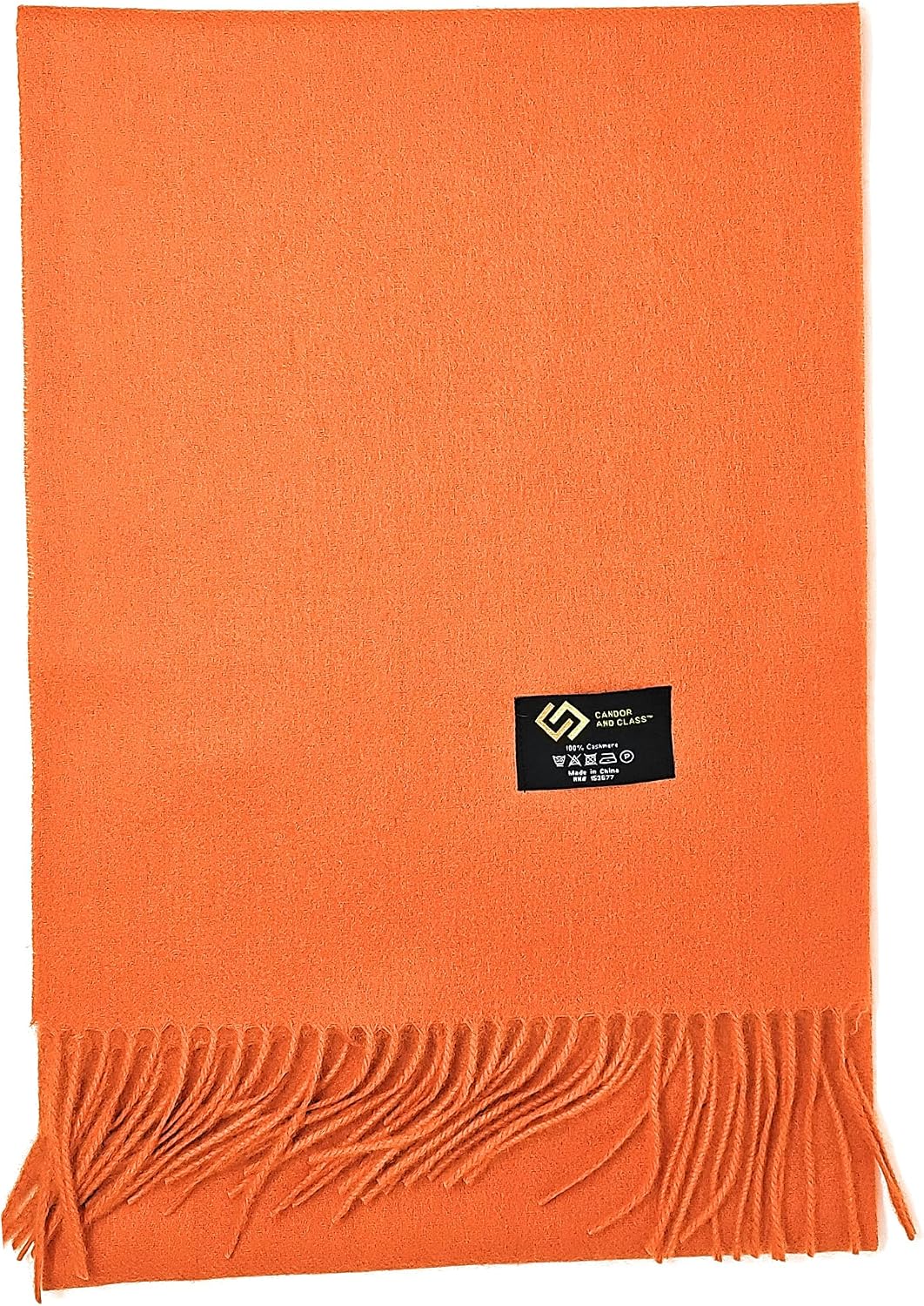 Cashmere scarf in warm orange — soft luxury winter accessory — view 1